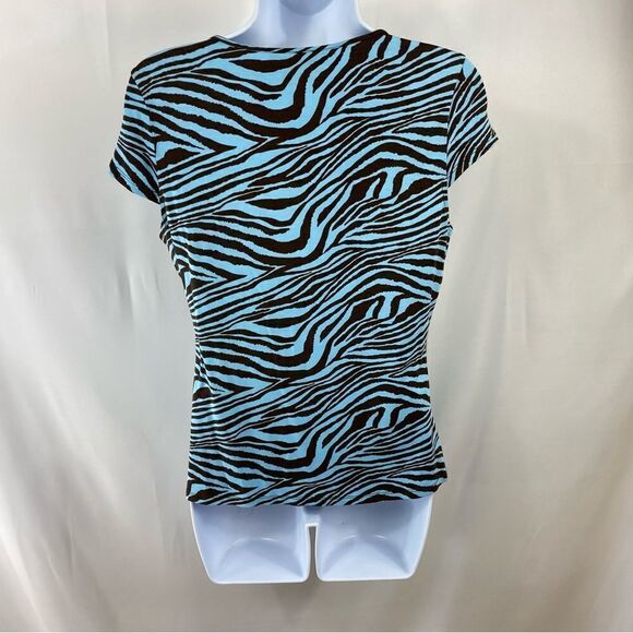 Etcetera tiger strip short sleeve top - Picture 2 of 4